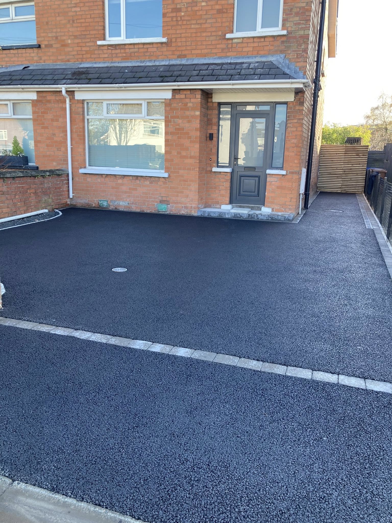 Newly laid tarmac surface with a smooth finish