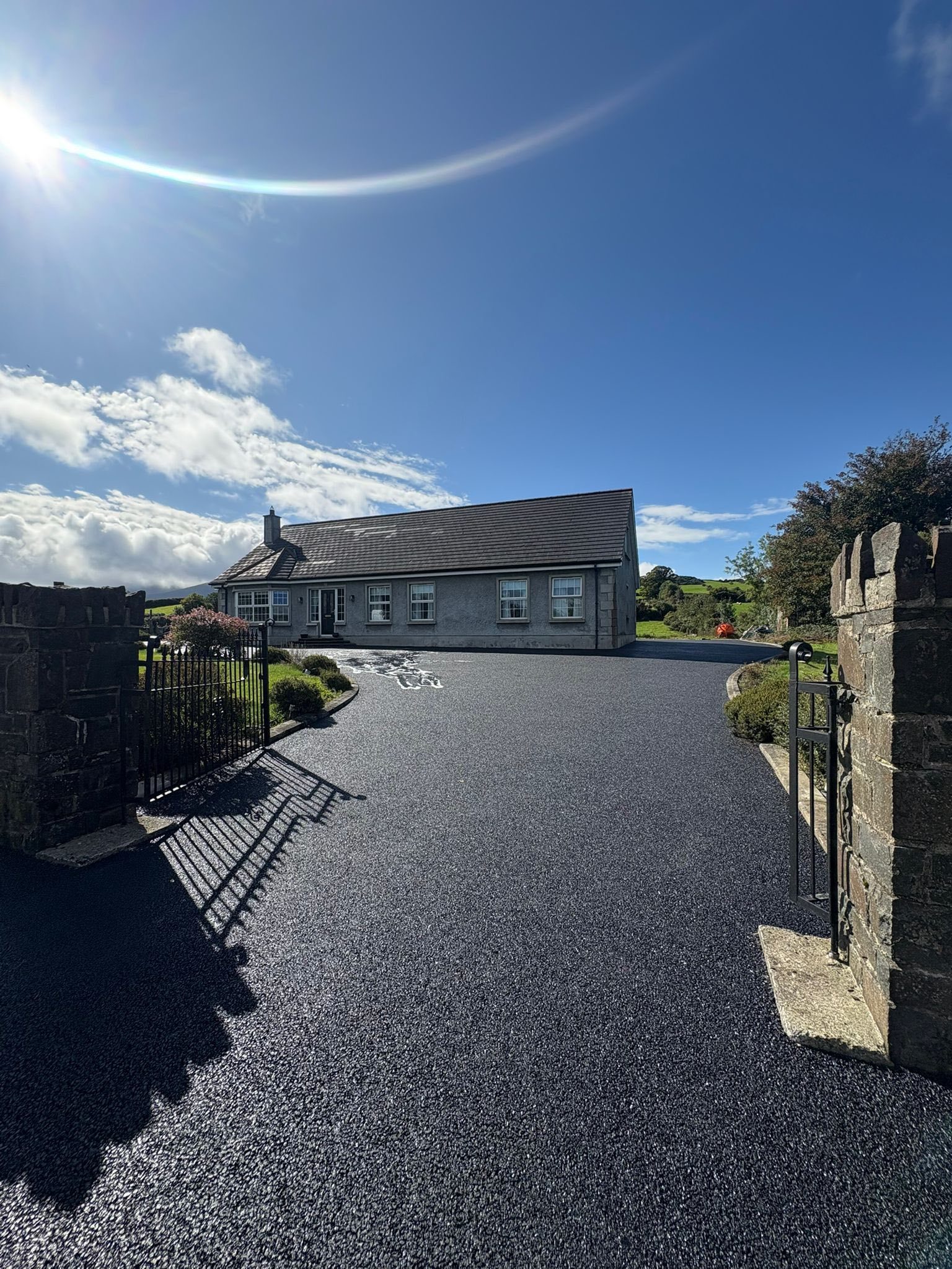 New driveway being constructed by professional contractors