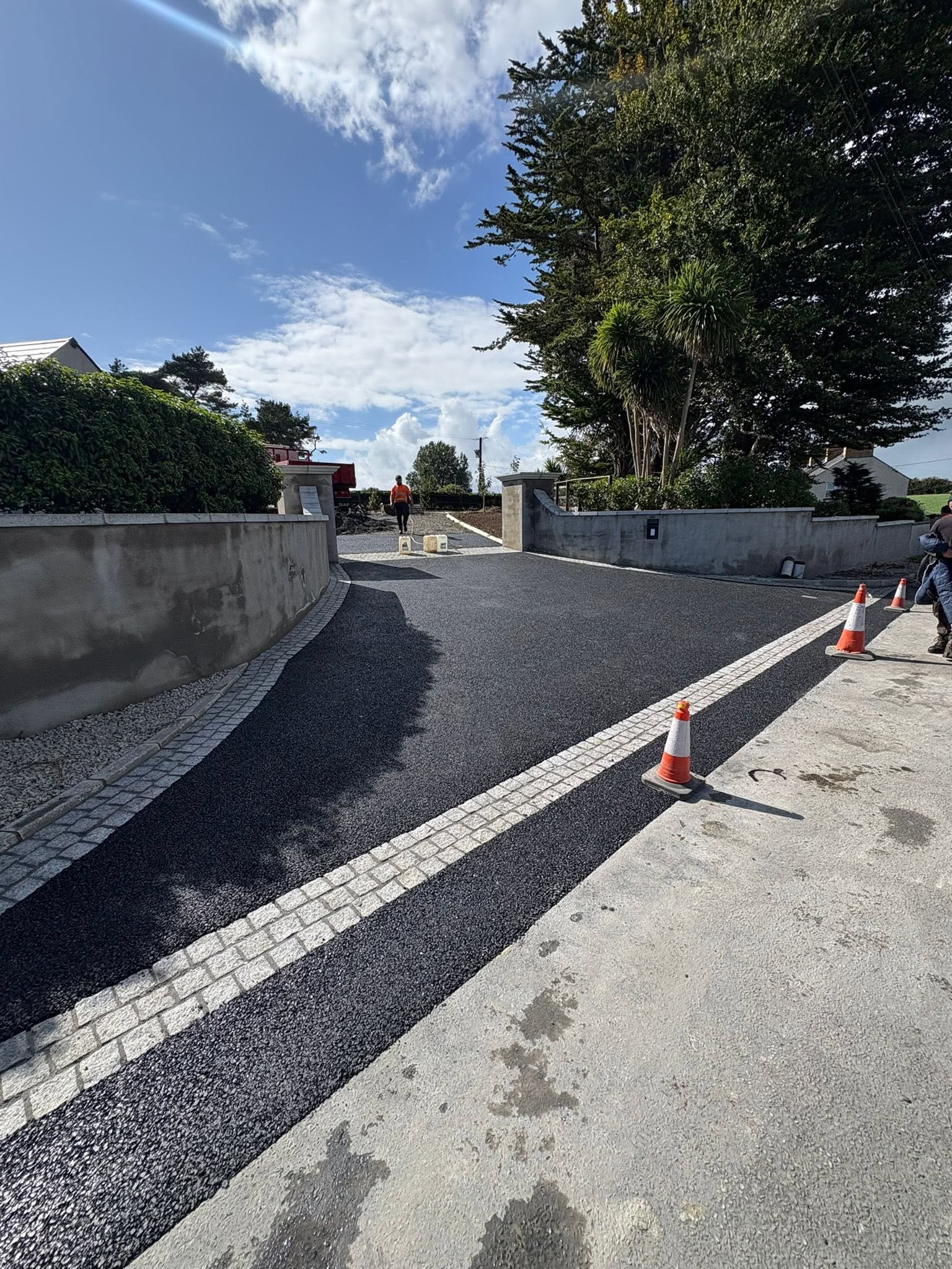 New front driveway installed with professional groundwork