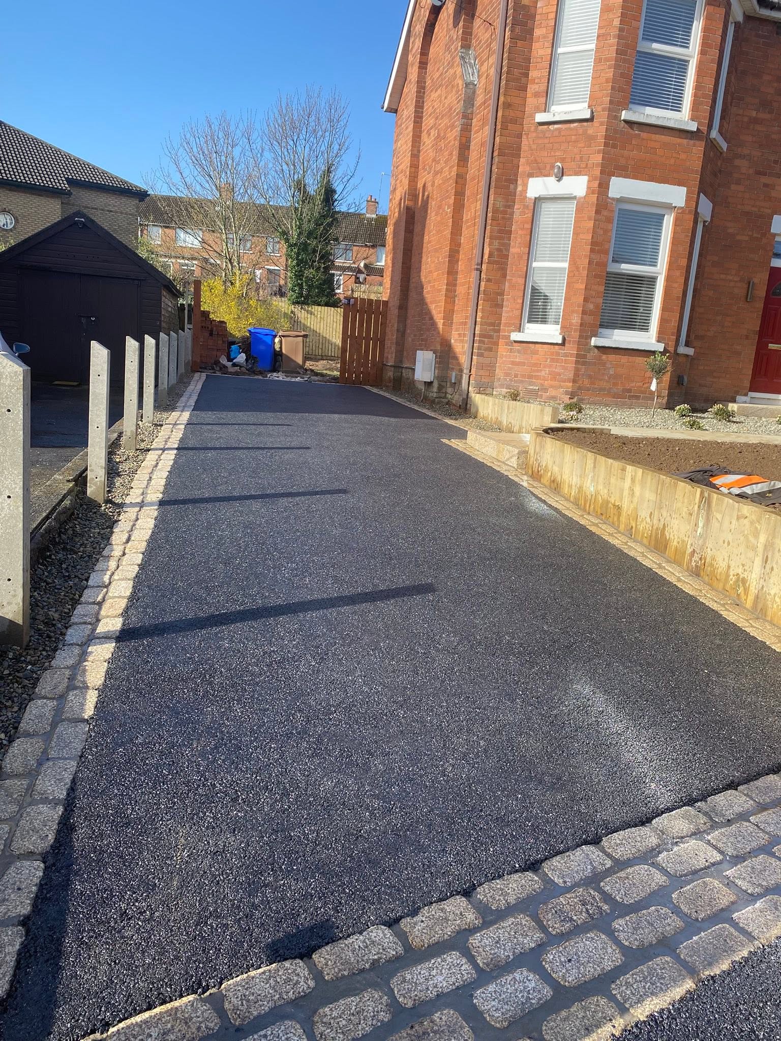 New driveway being installed at a residential property