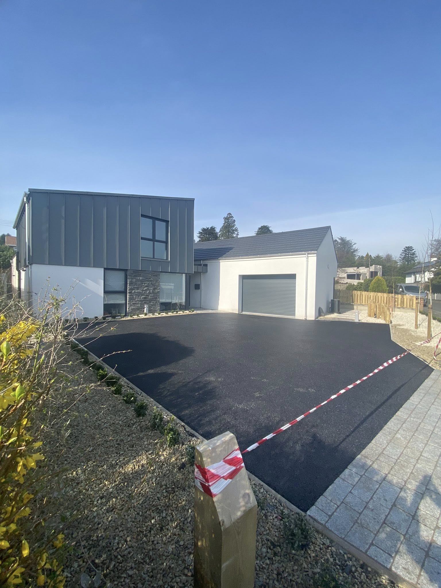 Professional driveway construction project finished by CMC Surfacing & Groundwork ltd